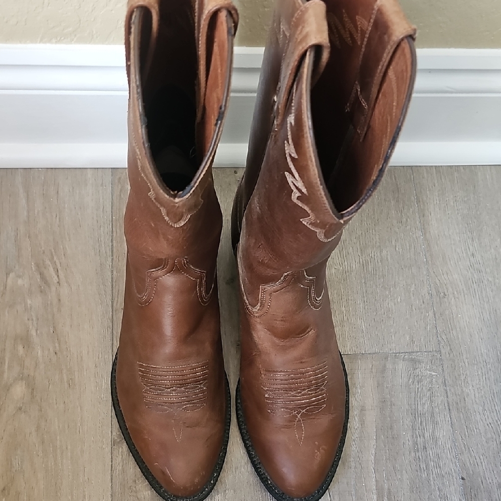Ariat Brown Leather Combat & Moto Boots